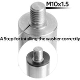 1" Post for Wood Lathe Tool Rest with 3" Total Length Including Thread, M10X1.5 Thread